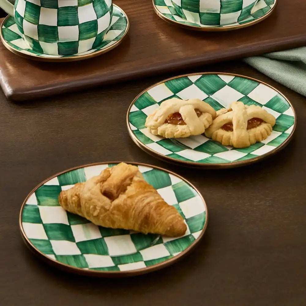Rosy Check Appetizer Plates, Set of 4