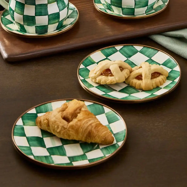 Rosy Check Appetizer Plates, Set of 4