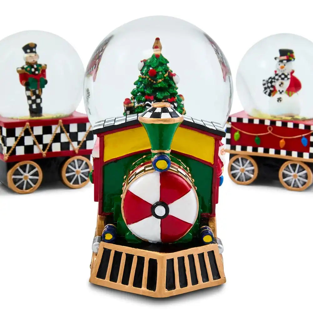 Holiday Train Snow Globe Set, Set of 3