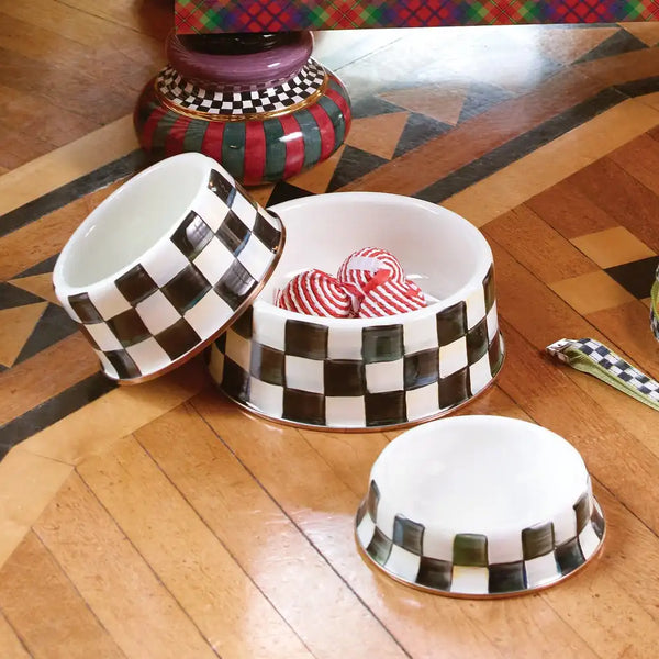 Sky Check Small Pet Dish