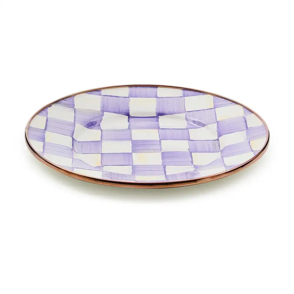 Violet Check Dinner Plate