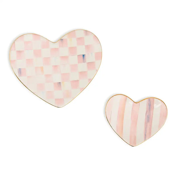 Rosy Heart Trinket Dishes, Set of 2