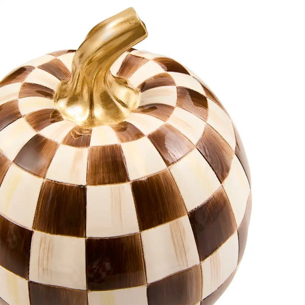 Mocha Check Mini Pumpkin