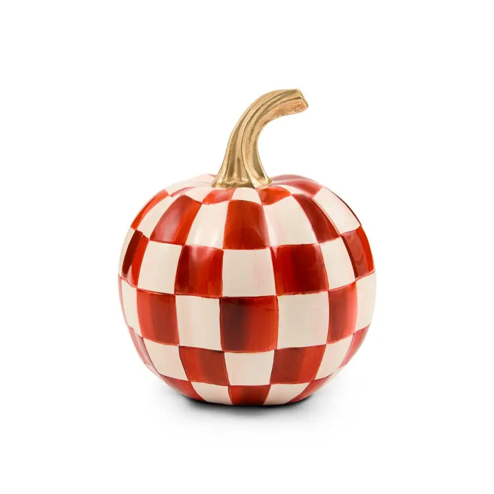 Mocha Check Mini Pumpkin