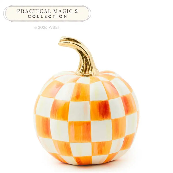 Mocha Check Mini Pumpkin