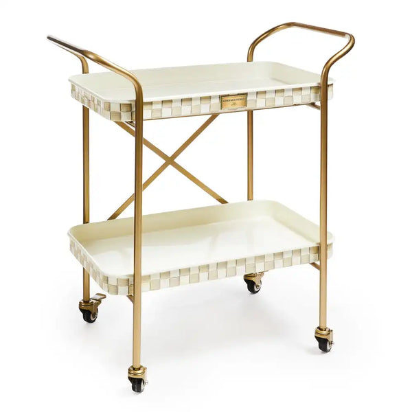 Mocha Check 3-Tier Kitchen Cart
