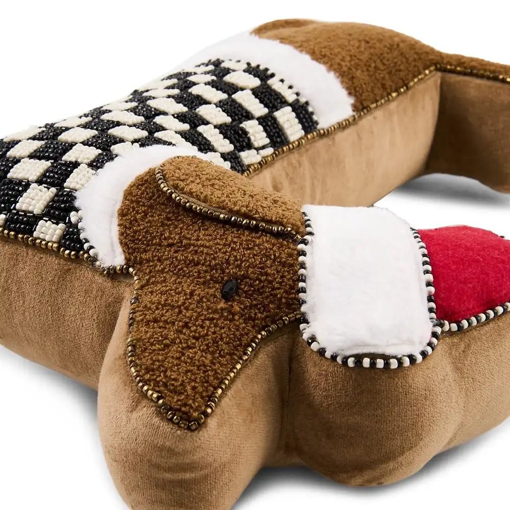 Holiday Dachshund Shape Throw Pillow