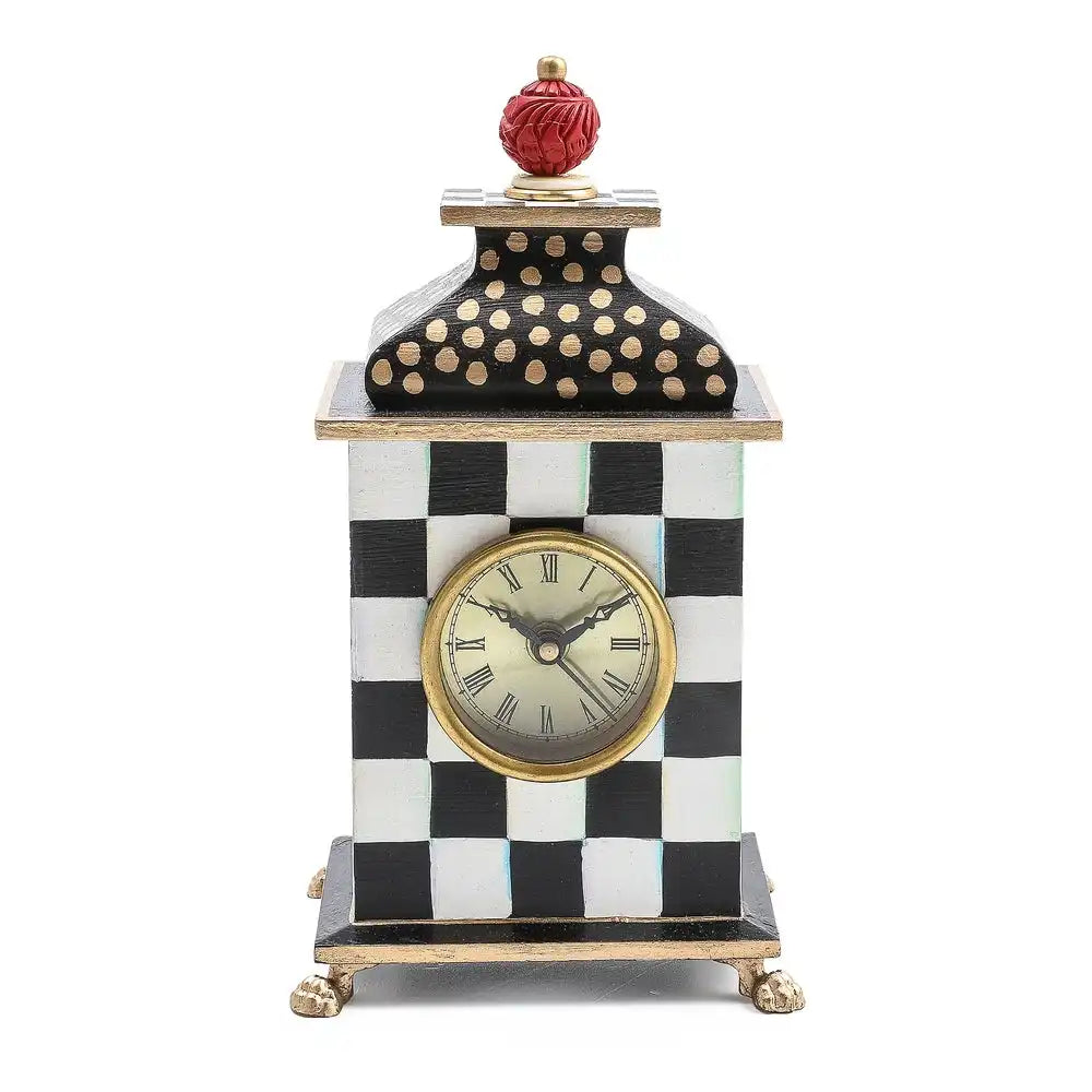 Emerald Check Desk Clock