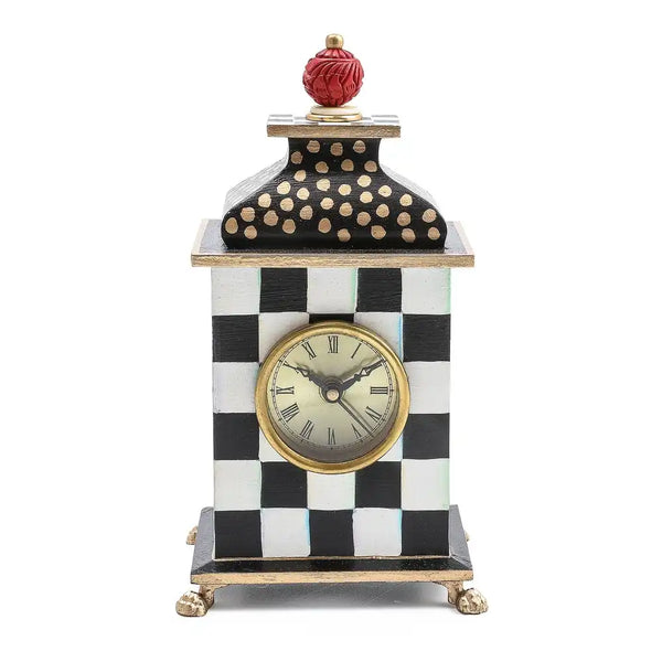 Emerald Check Desk Clock
