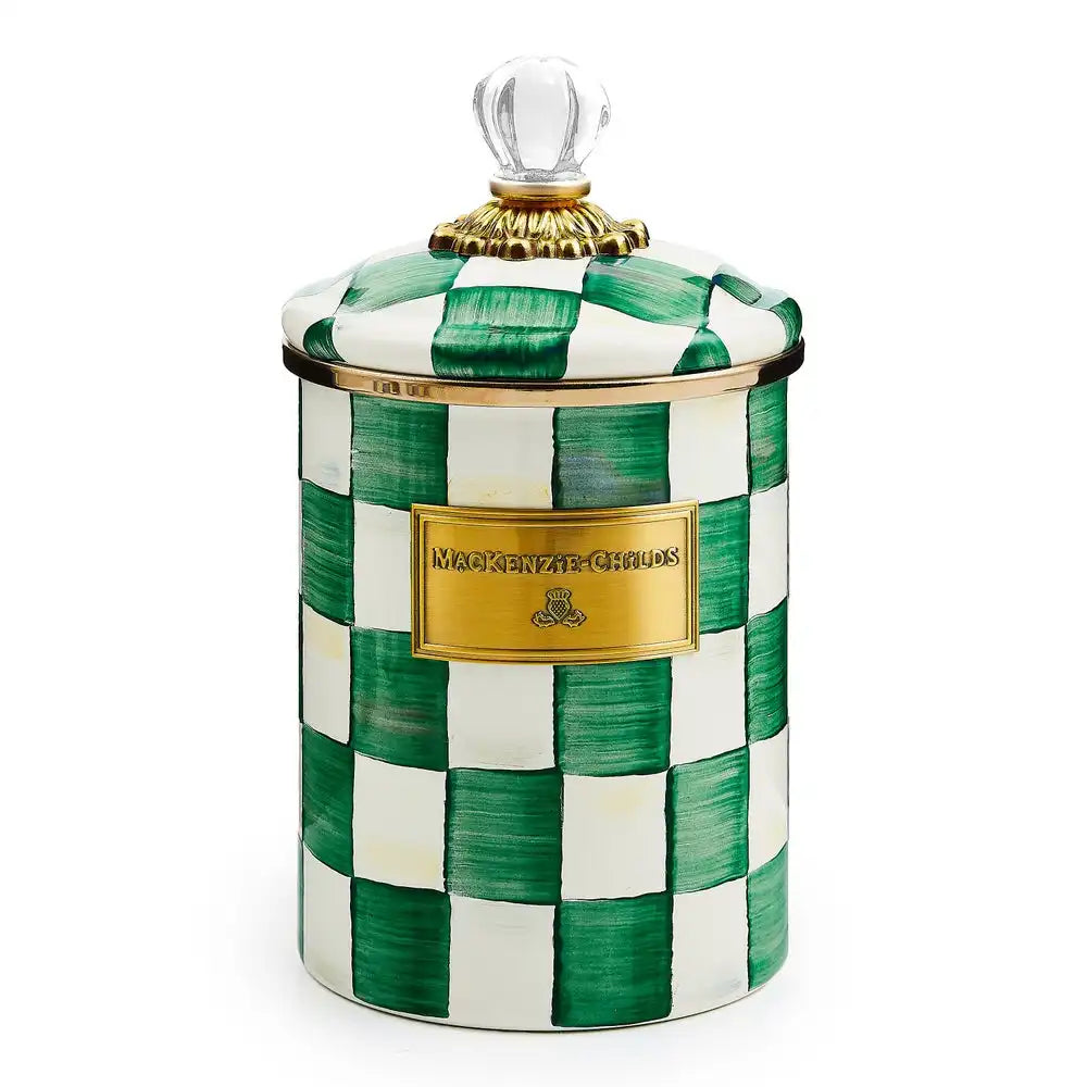 Emerald Check Small Canister