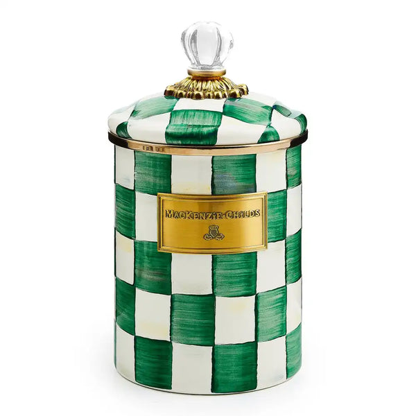 Emerald Check Small Canister