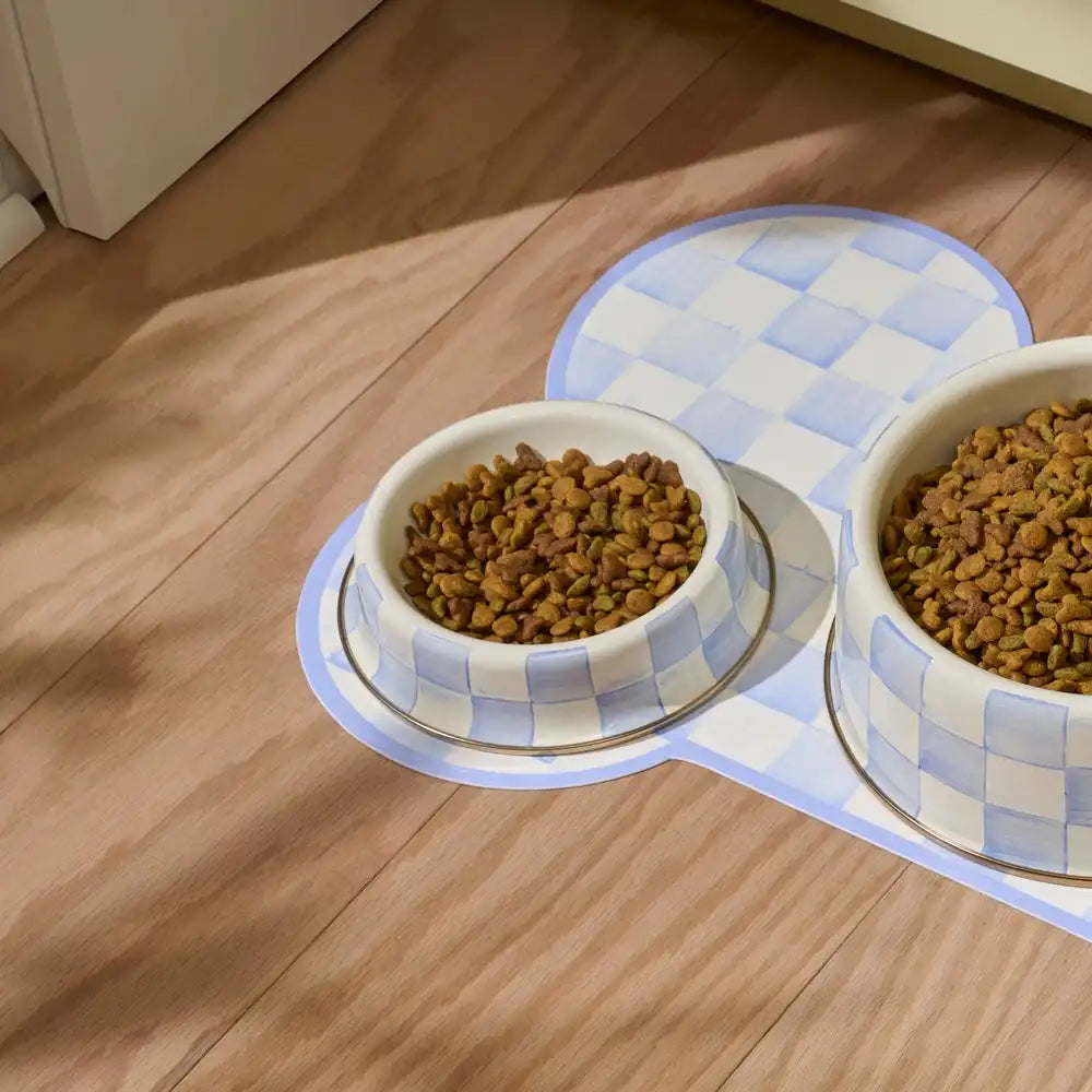Sky Check Small Pet Dish