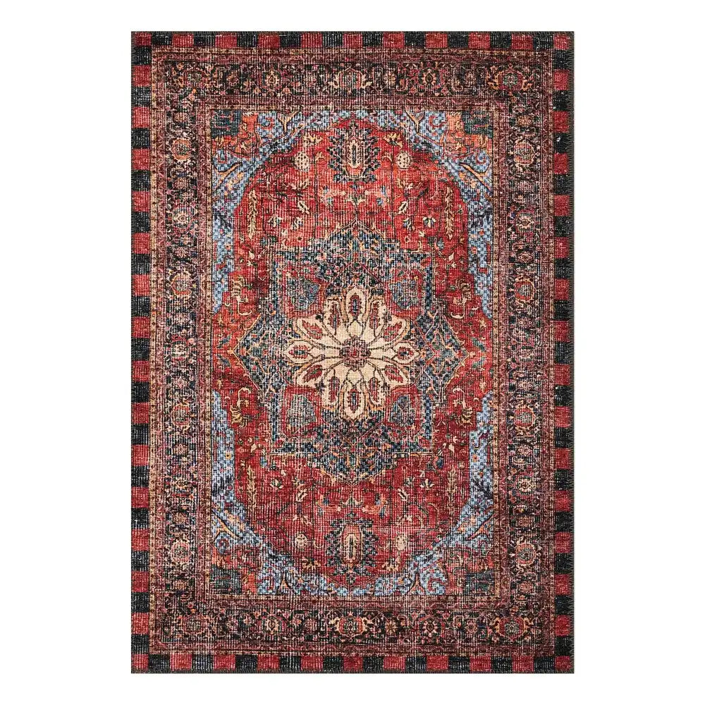 Heriz Checked Mocha 8' x 10' Washable Rug