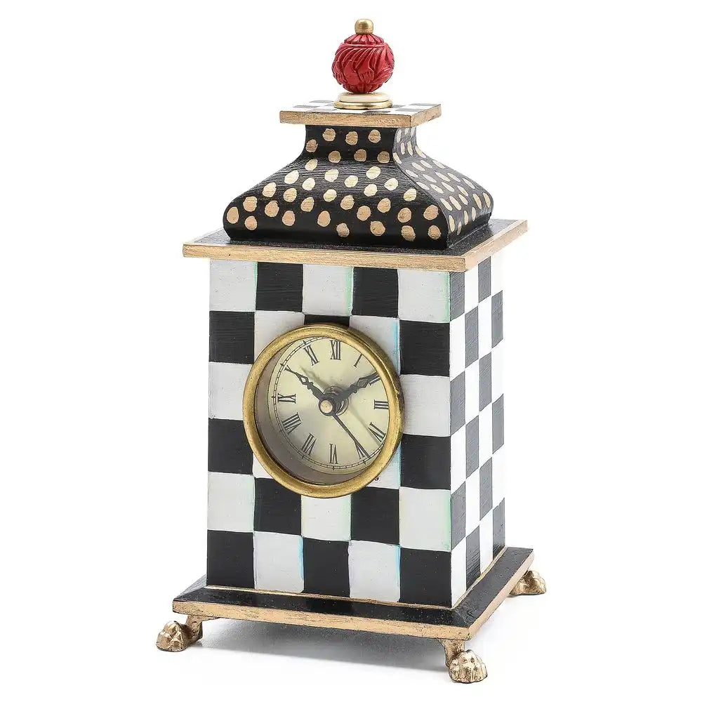 Emerald Check Desk Clock