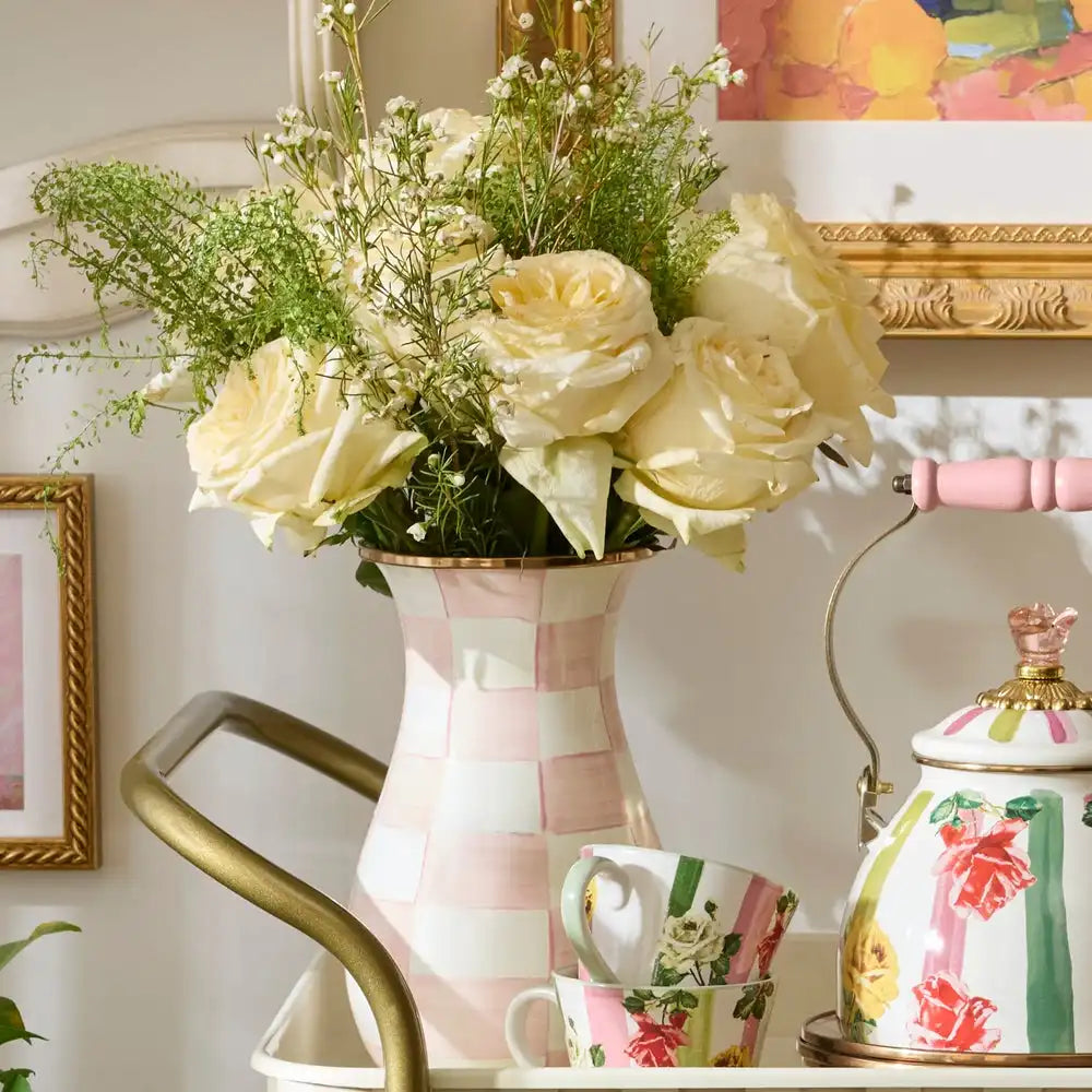 Mocha Check Tall Vase