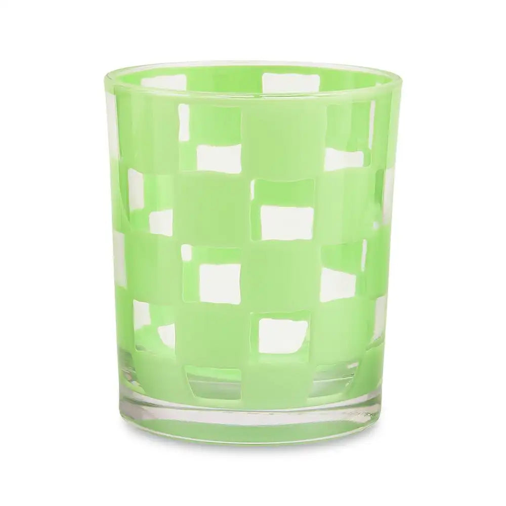Black Check Acrylic Tumblers, Set of 4