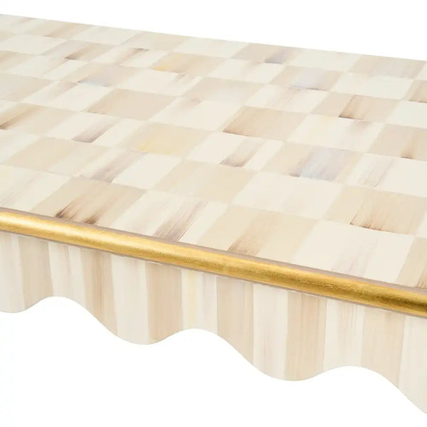 Mocha Check & Stripe Coffee Table
