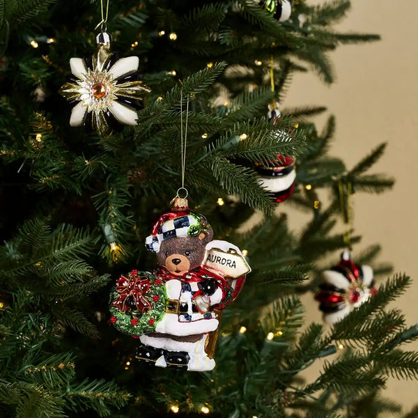 Aurora Teddy Bear Glass Ornament