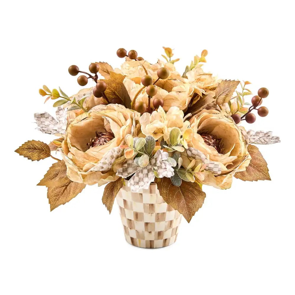 Mocha Check Fall Floral Arrangement