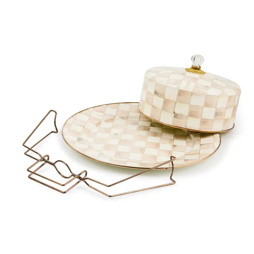 Emerald Check Cake Carrier