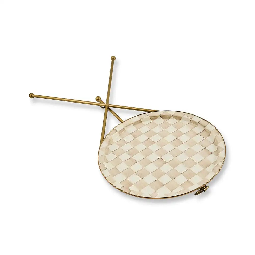 Sky Check Enamel Tilt Accent Table