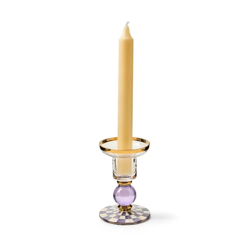 Courtly Check Large Glass Candlestick