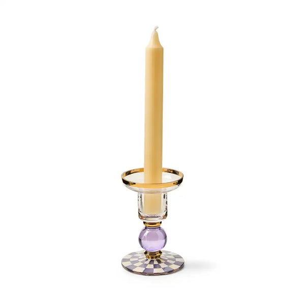 Courtly Check Large Glass Candlestick