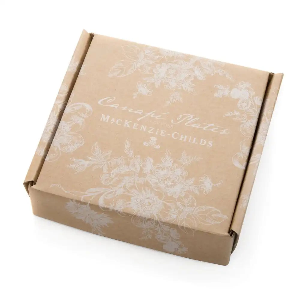 Rosy Check Appetizer Plates, Set of 4