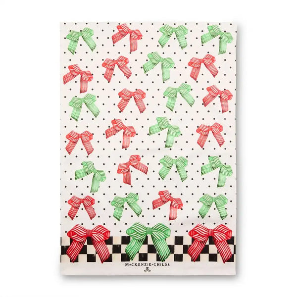 Holiday Bow Printed Dish Towel