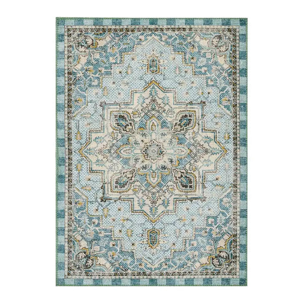 Heriz Checked Mocha 8' x 10' Washable Rug