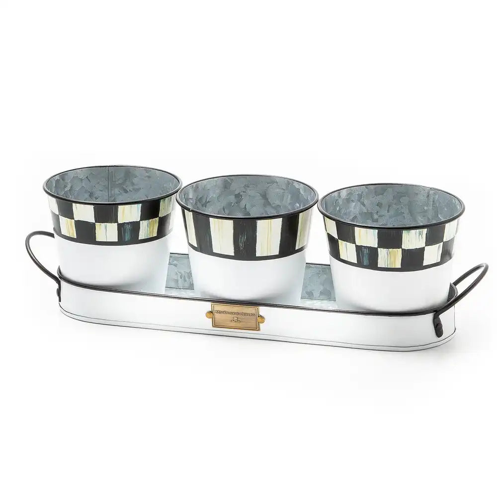Spectator Galvanized Herb Pots, Set of 3 Main image