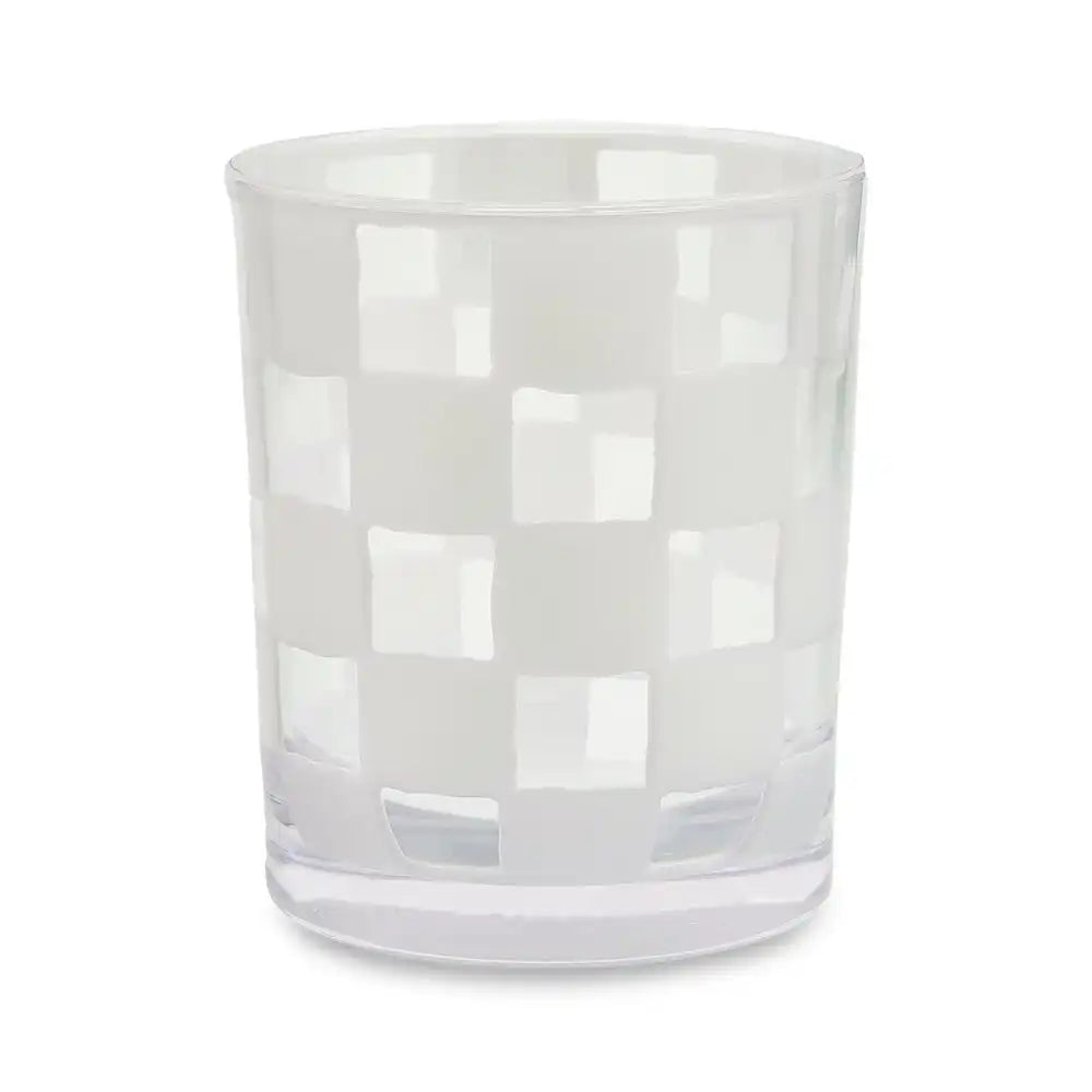 Black Check Acrylic Tumblers, Set of 4