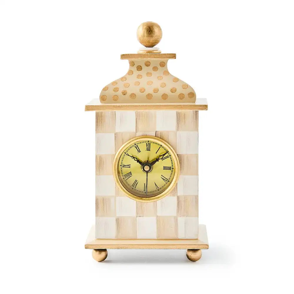 Emerald Check Desk Clock