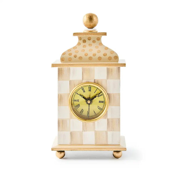Emerald Check Desk Clock