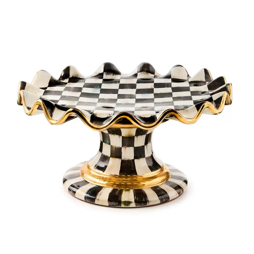 Courtly Check Ceramic Fluted Cake Stand Main image