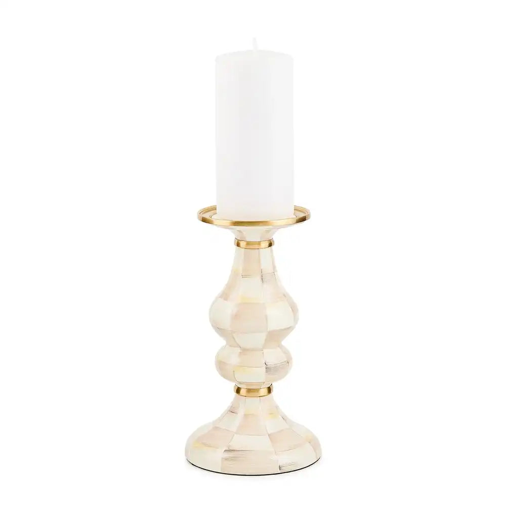 Rosy Check Medium Pillar Candlestick