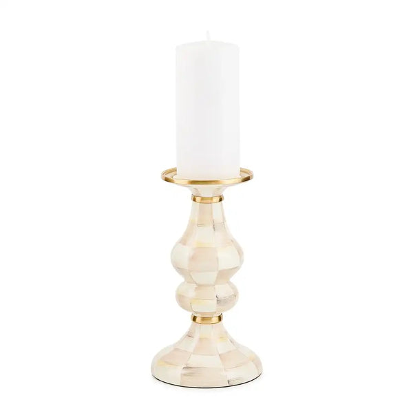 Rosy Check Medium Pillar Candlestick