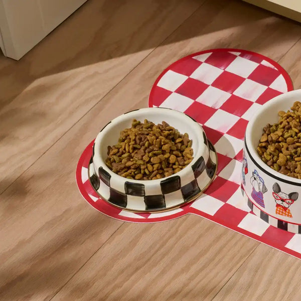 Sky Check Small Pet Dish