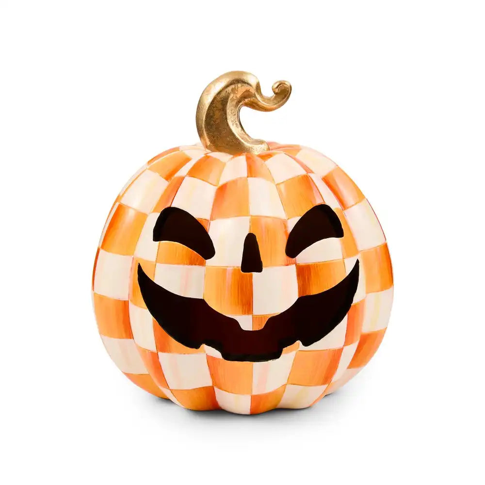 Orange Check Small Illuminated Jack O'Lantern Main image