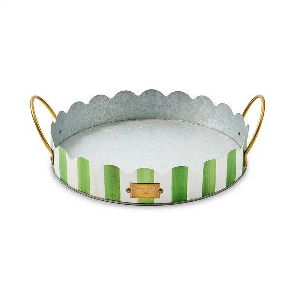 Mocha Stripe Serving Trays, Set of 2