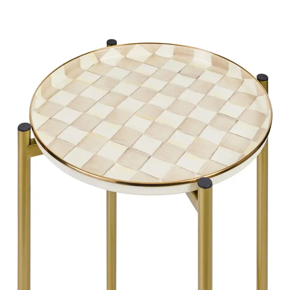 Courtly Check Enamel 2-Tier Cocktail Table