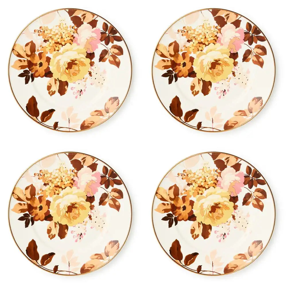 Wild Rose White Dinner Plate, Set of 4