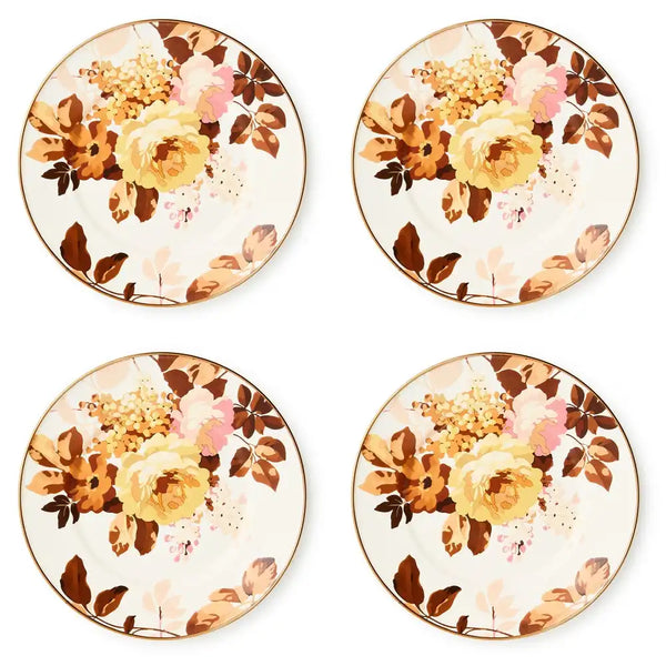 Wild Rose White Dinner Plate, Set of 4