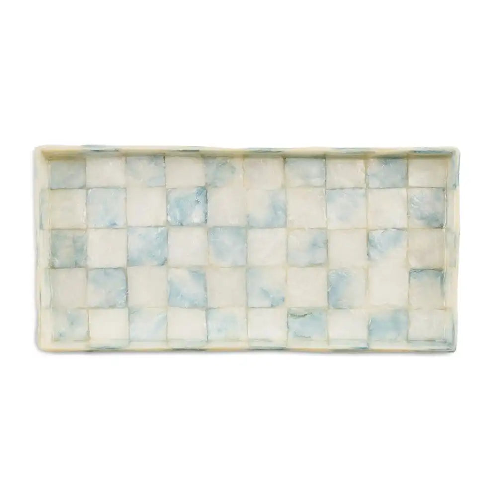 Sky Check Capiz Vanity Tray