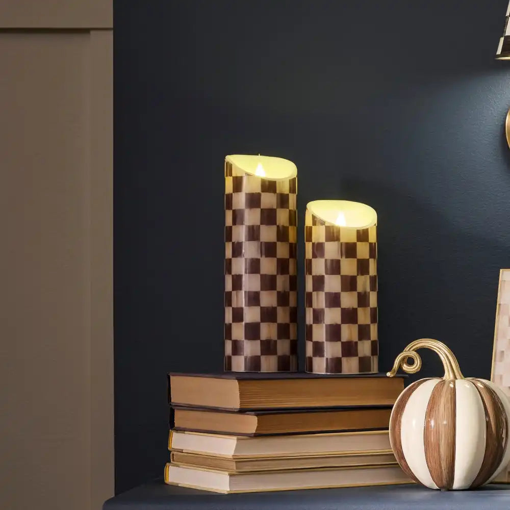 Courtly Check Flameless 9" Pillar Candle Secondary image