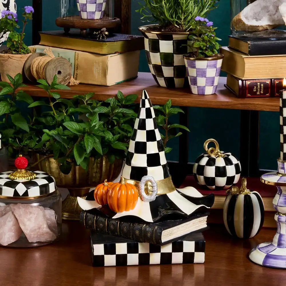 Courtly Check Witch Hat on Books