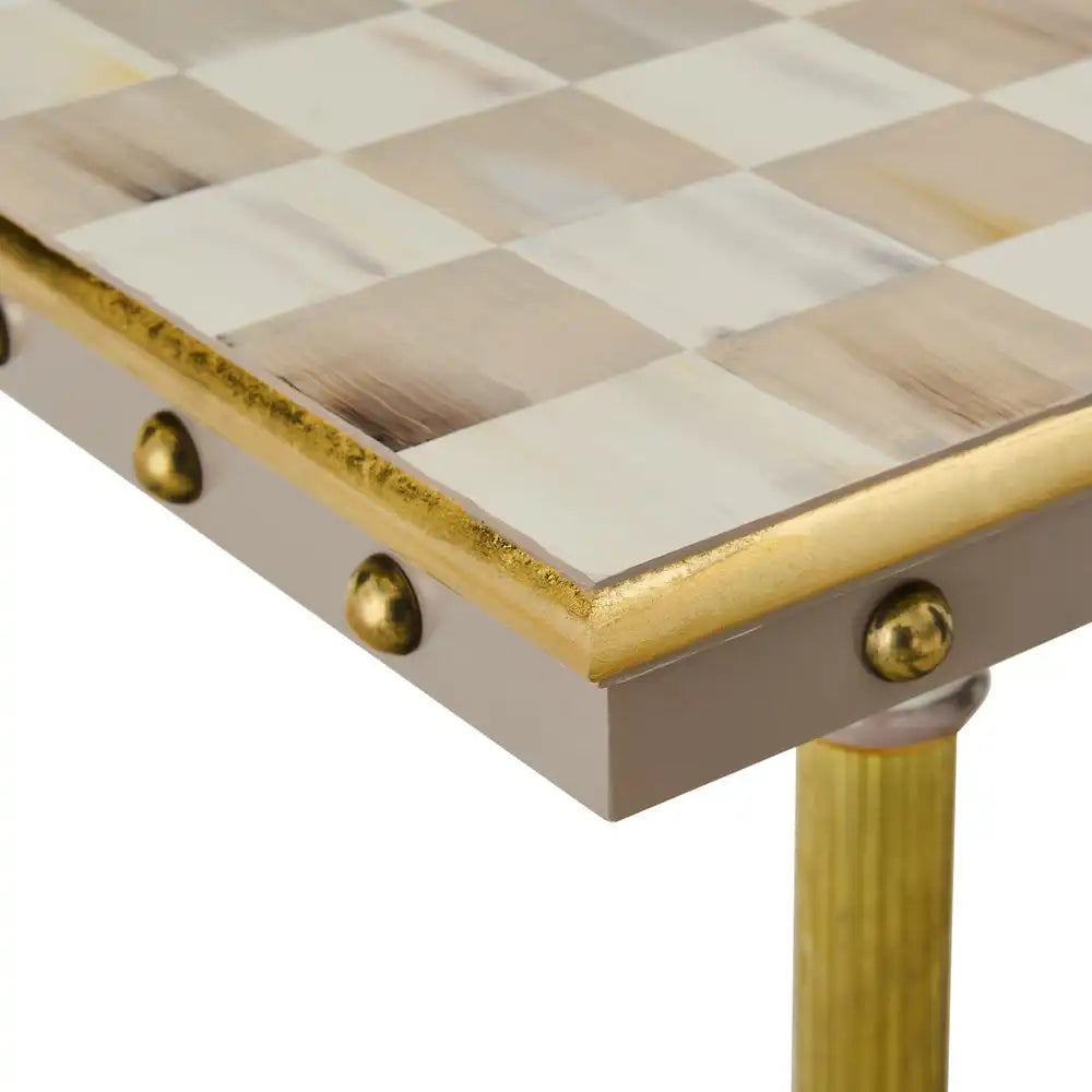 Courtly Brass & Ceramic Console Table