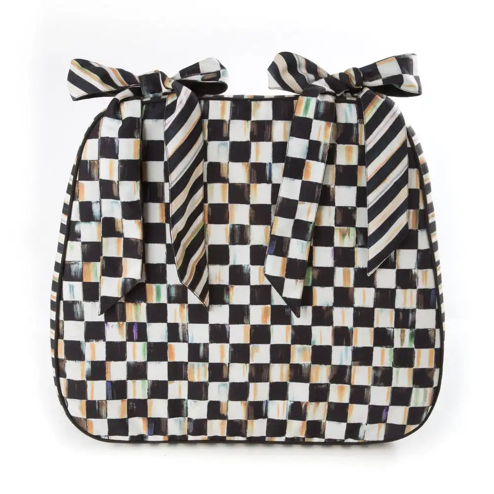 Mocha Check Chair Cushion