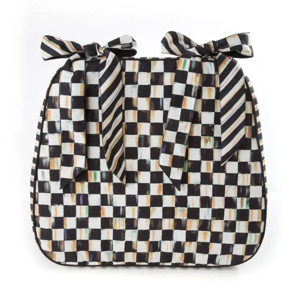 Mocha Check Chair Cushion