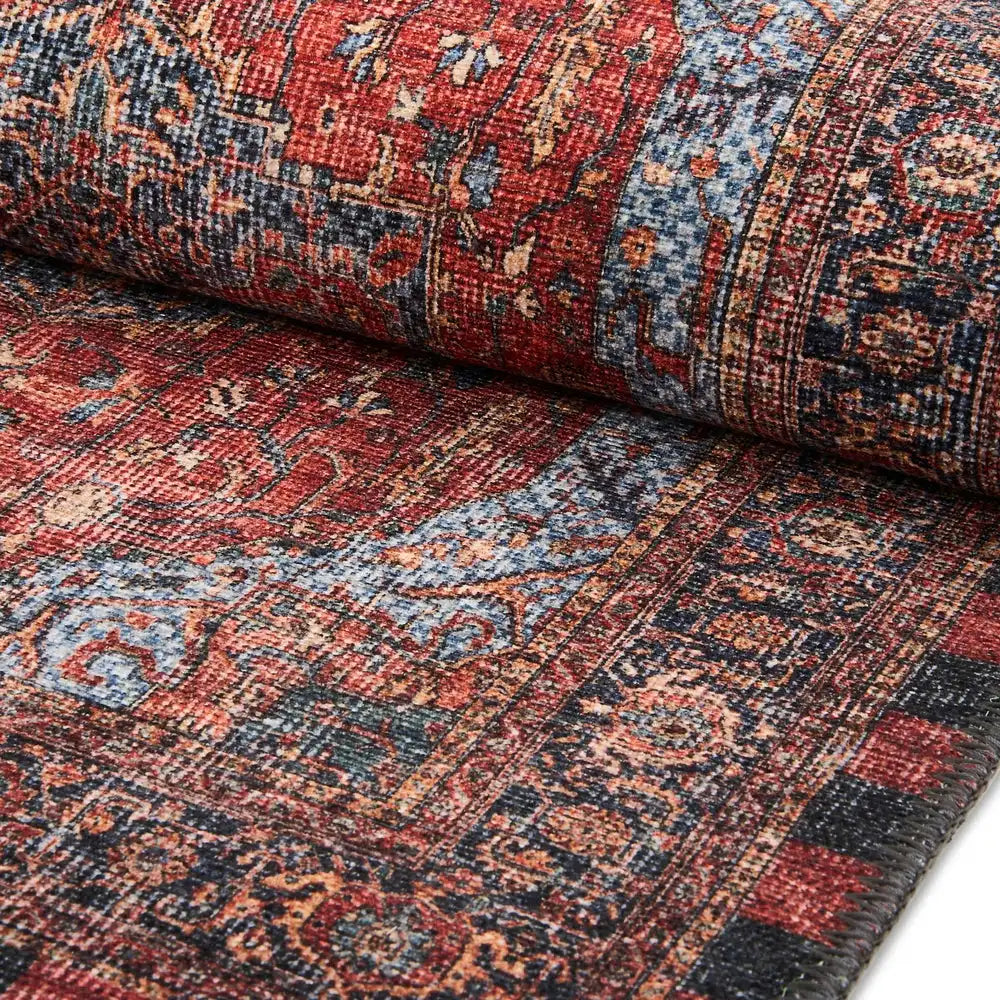 Heriz Checked Mocha 8' x 10' Washable Rug